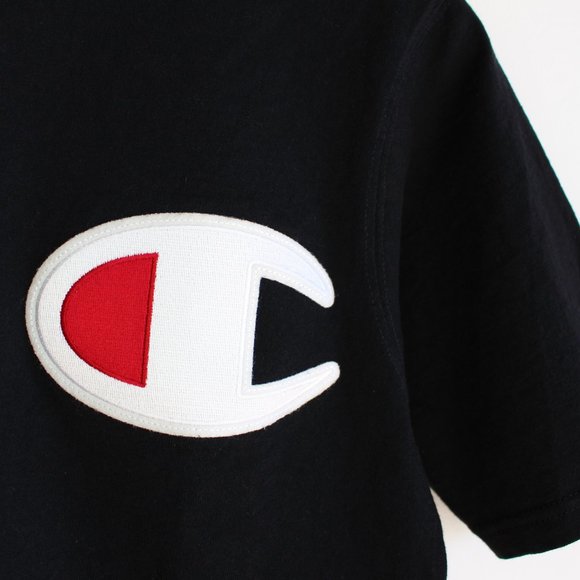 Champion Black Embroidered Crew Neck Tee - Picture 4 of 6